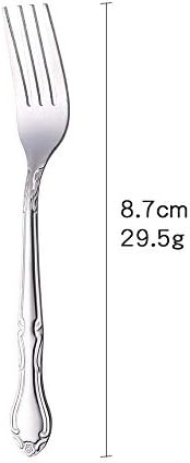 BUYUSE Rose Pattern Dinner Forks 12 Pieces 73-Inch Stainless Steel