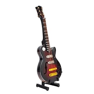 EternalCrafts Modèle miniature de guitare électrique Tilia en bois, réplique d’instrument en bois avec emballage cadeau - Les Beatles, Paul McCartney, John Lennon, RIngo Starr, George Harrison