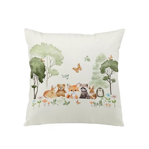 Baby Woodland Animals Plush Pillowcase Throw Cover