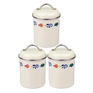 Tea Caddy Canisters Kitchen Canisters Set White Metal Rustic Vintage Farmhouse Container with Handle Lids Canister Sets for Sugar Coffee Tea Storage Jars Tea Caddy Canisters Kitchen Canisters Set White Metal Rustic Vintage Farmhouse Container with Handle Lids Canister Sets for Sugar Coffee Tea Storage Jars