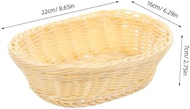 AOKWAWALIY 1pc Rattan Storage Basket with Lid 1