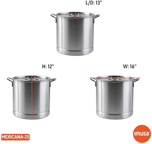 IMUSA 24qt Aluminum Steamer Durable Eco-Friendly Cookware for Kitchen Use