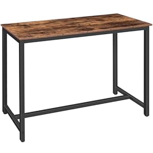 HOOBRO Bar Table Rectangular Pub Table 472 Counter Height Table High Pub Table Industrial Bar Height Table Dining Table for Kitchen Living Room Easy to Assemble Rustic Brown BF50BT01