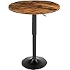 HOOBRO Bar Table Height Adjustable Round Pub Table 27 354 Inches Cocktail Table with Sturdy Base Modern Style Easy to Assemble Suitable for Small Space Rustic Brown BF58BT01G1