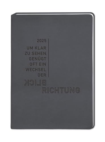 Terminplaner Lederlook 2025 Schwarz: Terminplaner Lederlook A6