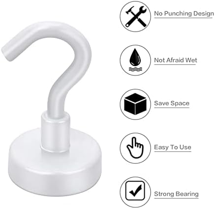 E BAvite Strong White Magnetic Hooks