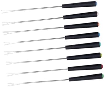 8-Piece Stainless Steel Meat Fondue Forks for BBQ Cheese