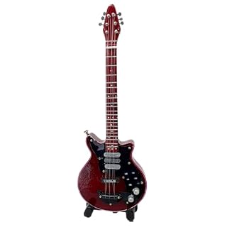 Rockstar BMG0069 Guitare électrique miniature Red Special en bois et peinte à la main, cadeau pour musiciens et collectionneurs 15,5 cm - Les Beatles, Paul McCartney, John Lennon, RIngo Starr, George Harrison