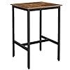 VASAGLE Bar Table Small Kitchen Dining Table High Top Pub Table Height Cocktail Table for Living Room Party Sturdy Metal Frame 236 x 236 x 362 Inches for Narrow Spaces Rustic Brown and Black