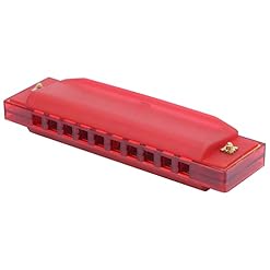 Harmonica, 10 Trous Harmonica Portable Translucide, Instrument de Musique avec Boîte de Rangement, Instrument de Musique pour Enfants, Jouet pour Débutants, étudiants (Rouge foncé) - Les Beatles, Paul McCartney, John Lennon, RIngo Starr, George Harrison