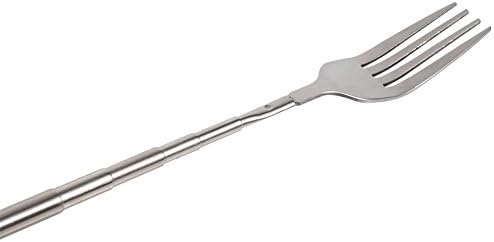 Durable Extendable Steel Dinner Fork Perfect for Cutting Fruits and Desserts
