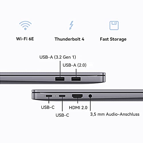 HUAWEI MateBook 16s 2023 | 16" 2.5 K True-Colour-Touchscreen | 13th Gen Intel Evo Platform Powered by Intel Core i9 | 16 GB RAM | 1 TB SSD | Windows 11 | Space Gray | TÜV Rheinland Low Blue Light – Bild 8