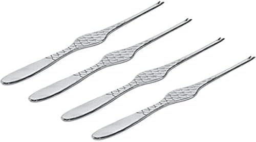 Alessi Colombina Fish Set 4 Shellfish Forks -Stainless Steel 1810 Design