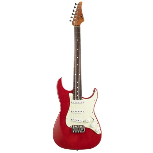 EART Guitare électrique à Corps Solide Guitare à Micros Simple Bobinage SSS Avec 6 Cordes de Guitare, Touche en Palissandre pour Droitier en Bleu pour La Pop, Le Rock Léger - Les Beatles, Paul McCartney, John Lennon, RIngo Starr, George Harrison EART Guitare électrique à Corps Solide Guitare à Micros Simple Bobinage SSS Avec 6 Cordes de Guitare, Touche en Palissandre pour Droitier en Bleu pour La Pop, Le Rock Léger