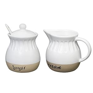   Sugar-and-Creamer-Set-Ceramic-Cream-Pitcher-Sugar-Bowl-with-Lid-and-Spoon-Modern-Farmhouse-Coffee-Serving-Container-Set-White-and-Natural