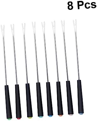 8-Piece Stainless Steel Meat Fondue Forks for BBQ Cheese