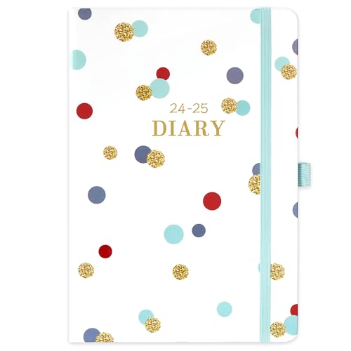 Academic Diary 2024-2025 - Diary 2024-2025 Week to View, A5 Diary from August 2024 to July 2025, Perfect Academic Diary for your Planning, 21.3 x 14.7 x 1.6 cm - Coloured Dots