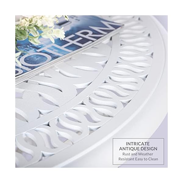   VIVIJASON-5-Piece-Patio-Furniture-Dining-Set-All-Weather-White-Cast-Aluminum-Outdoor-Conversation-Set-Include-4-Cushioned-Chairs-and-a-354-Round-Table-wUmbrella-Hole-for-Balcony-Lawn-Garden