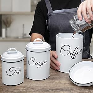   Canister-Sets-for-Kitchen-Counter-Kitchen-Canisters-Set-of-3-Airtight-Countertop-Flour-and-Sugar-Containers-Coffee-and-Tea-Storage-Rustic-Farmhouse-Kitchen-Decor-White
