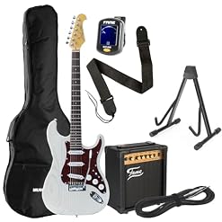 J & D ST Vintage Ash Satin White Set – Pack guitare electrique-Set - Les Beatles, Paul McCartney, John Lennon, RIngo Starr, George Harrison