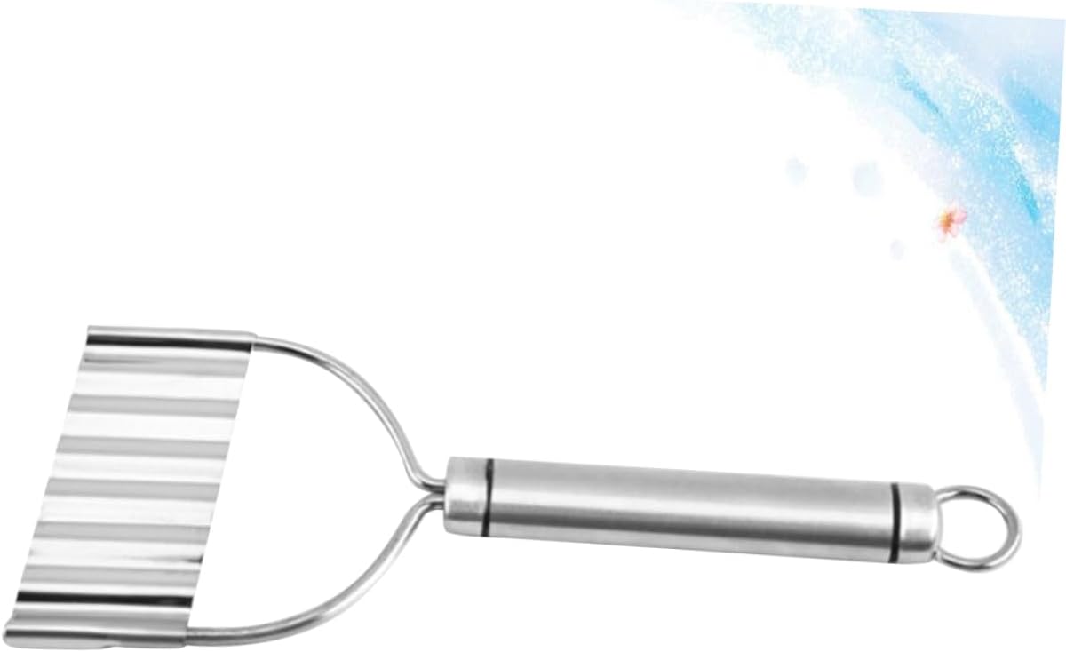 Ergonomic Stainless Steel Potato Slicer - 2 Piece Wave Chopper Carrot Crinkle Cutter