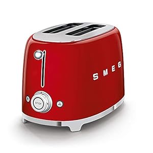 SMEG 2 Slice Toaster with Sandwich Rack Combo Red