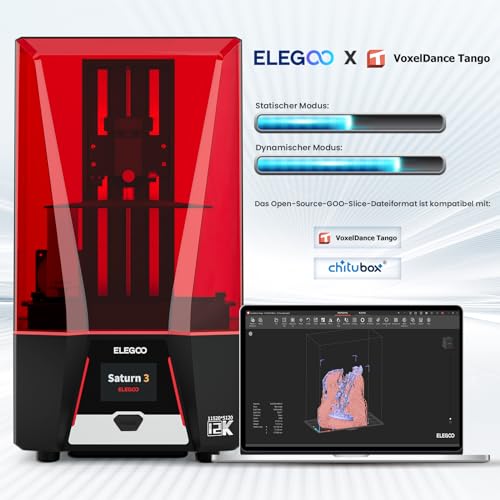 ELEGOO Saturn 3 Resin 3D Drucker, MSLA UV Harz Drucker mit 12K 10 Zoll Monochrom LCD, Luftreiniger und Displayschutzfolie, 218,88 x 122,88 x 250 mm³ Größere Druckgröße – Bild 7