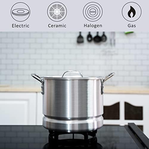ARC 12 Quart Aluminum Tamale Steamer Pot Silver