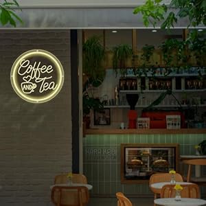   Coffee-Neon-SignCoffee-and-Tea-Neon-SignsDimmable-LED-Coffee-Bar-Hanging-Wall-Art-Sign-for-Coffee-StationTea-BarRestaurantsFarmhouseKitchen-Decoration118-118-inch-Neon
