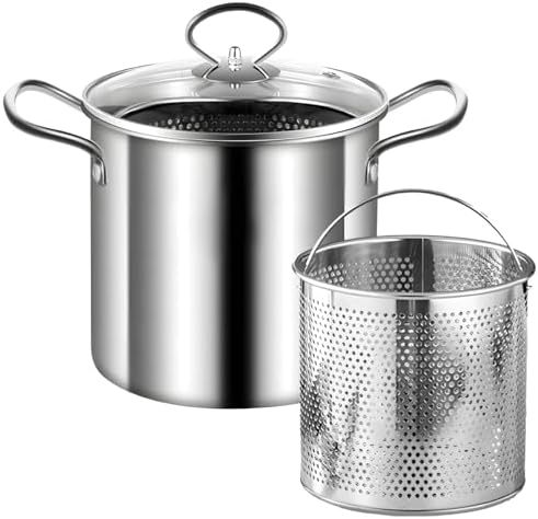HomaissonStainless Steel Vegetable Steamer 63in with Strainer and Lid