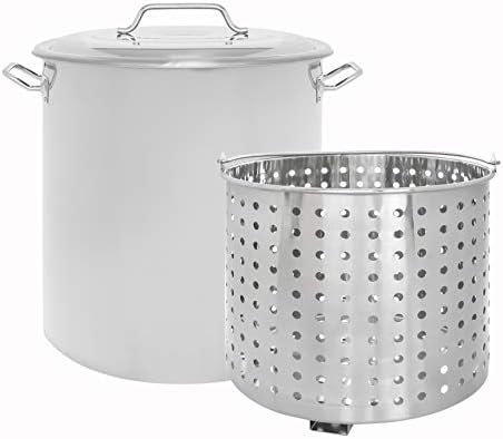 Ultimate Cooking Solution 180 Quart Stainless Steel Stock Pot with Lid Steam Basket