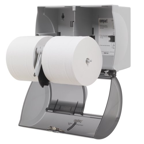 Compact 2-Roll Coreless Toilet Paper Dispenser with Key Lock