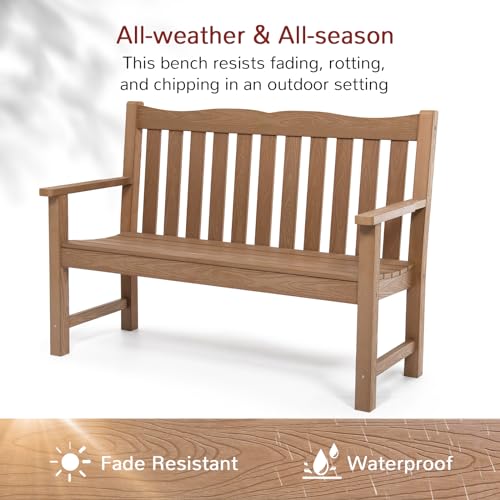 Stoog-HIPS-Outdoor-Patio-Dining-Set-4-Piece-All-Weather-Garden-Bench-Chairs-and-Table-Set-Patio-Dining-Set-for-Backyard-Lawn-Deck-and-Porch-Teak Stoog HIPS Outdoor Patio Dining Set 4 Piece All Weather Garden Bench Chairs and Table Set Patio Dining Set for Backyard Lawn Deck and Porch Teak