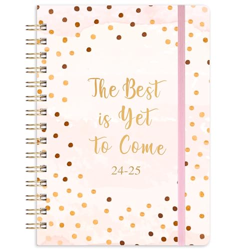 Academic Diary 2024-2025 - Diary 2024-2025 a5 Week to View from August 2024 to July 2025, Teacher gifts, 21.5 x 15.5 x 1.5 cm, gold dot