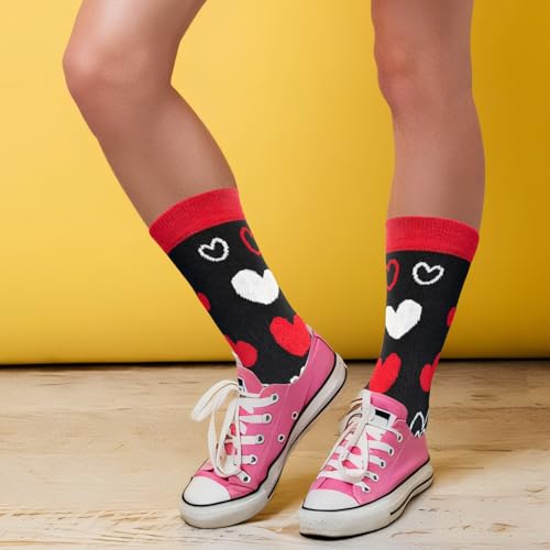 Asikkon Best Mom Ever Socks - Mother's Day Gifts for Women 2025, Heart Design Red Black Funny Novelty Socks Comfortable Wife Grandma Gift Idea - Image 7