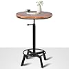 Farmhouse Bar Table 30 354inch Height Adjustable Rustic Bistro Pub Table for Kitchen Coffee House Vintage Cocktail Table Swivel Wooden Top