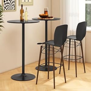 Costwayroundbistrotablesetof4heightadjustablebarheightcocktailtablehightoppubtablesnacktablewithheavydutymetalbaseforhomebardiningroomrestaurantblack  Urban Country Home Decor Costway round bistro table set of 4 height adjustable bar height cocktail table high top pub table snack table with heavy duty metal base for home bar dining room restaurant black  urban country home decor