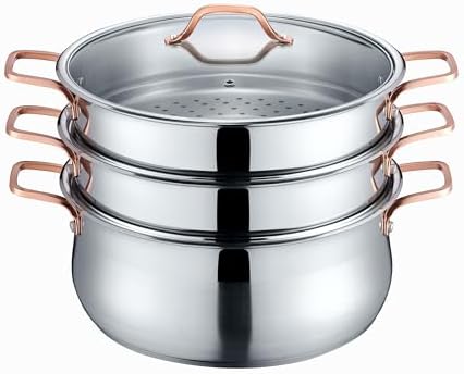 Concord Premium Stainless Steel 3-Tier Steamer