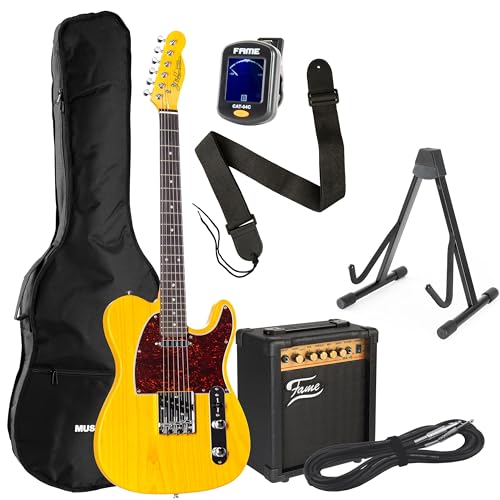 J & D TL Ash Butterscotch Blonde Set – Pack guitare electrique-Set - Les Beatles, Paul McCartney, John Lennon, RIngo Starr, George Harrison J & D TL Ash Butterscotch Blonde Set - Pack guitare electrique-Set