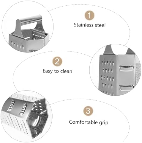 Stainless Steel Grater with 6 Shape Slicing Function Reusable Cooking Tool