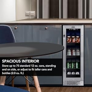   Whynter-BBR-638SB-Built-in-Under-Counter-12-inch-Beverage-Refrigerator-and-Cooler-Fridge-with-Glass-Door-20-Cubic-Feet-Stainless-75-Capacity-Can