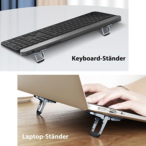 Nillkin Tastatur ständer, Faltbarer Unsichtbar Tastatur erhöhung, Verstellbarer Laptop füße mit Rutschfester Silikon Unterlage Kompatibel mit Allen Laptops/MacBook/Notebook/Tastatur, Grau – Bild 3