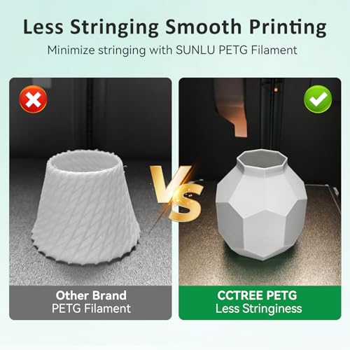 CCTREE PETG 3D Drucker Filament 1,75 mm, Ausgezeichnete Zähigkeit, Maßgenauigkeit +/- 0.03mm, 1kg Spule (2.2lbs), für most FDM 3D Drucker, Grau – Bild 6