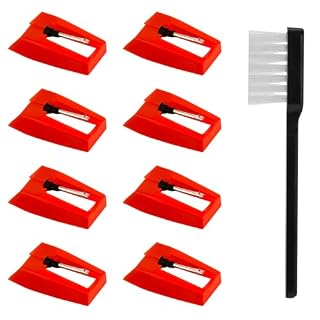 8 Pièces Aiguille Tourne Disque avec Brosse de Nettoyage, Stylet Tourne Disque Aiguilles de Platine Remplacement pour Victrola ION Phonographe Crosley LP Lecteurs de Disques Vinyles - Les Beatles, Paul McCartney, John Lennon, RIngo Starr, George Harrison