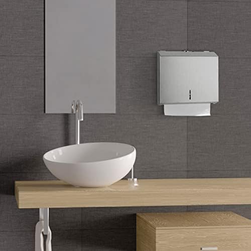 Modunful Paper Towel Dispenser Wall Mount - Commercial Stainless Steel Holder Large Capacity Durable