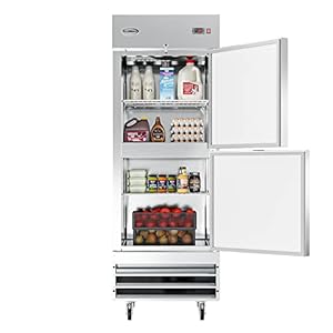   KoolMore-RIR-1D-SSHD-Commercial-Stainless-Steel-Reach-in-Refrigerator-with-Half-Door-Access-for-Restaurant-Cafe-and-Cold-Food-Storage-Large-23-Cu-Ft-Capacity-Heavy-Duty-Kitchen-Use-2-Silver