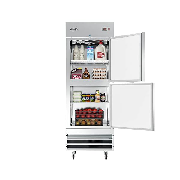   KoolMore-RIR-1D-SSHD-Commercial-Stainless-Steel-Reach-in-Refrigerator-with-Half-Door-Access-for-Restaurant-Cafe-and-Cold-Food-Storage-Large-23-Cu-Ft-Capacity-Heavy-Duty-Kitchen-Use-2-Silver