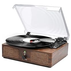 Udreamer Platine Vinyle, Tourne-Disque avec Haut-parleurs intégrés et entraînement par Courroie Bluetooth, phonographe Vintage avec 3 Vitesses Café en Bois - Les Beatles, Paul McCartney, John Lennon, RIngo Starr, George Harrison