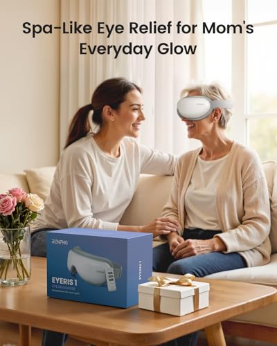 RENPHO Eyeris 1 Eye Massager with Remote, Heat, Compression, Birthday Gifts for Women Men Her Him, Sleep Mask, Headache Massager Scalp for Strain Relief, Migraine Relief, Reduce Stye Eye - Image 3