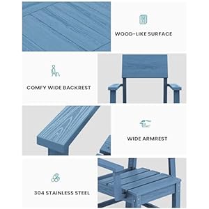   SERWALL-HDPE-Outdoor-Dining-Set-37-inch-Square-Table-and-Chairs-Set-All-Weather-Patio-Dining-Set-5-Piece-Patio-Dining-Furniture-for-Deck-Garden-Backyard-Navy-Blue